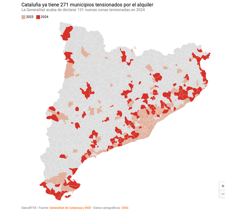 Zonas tensionadas Cataluña