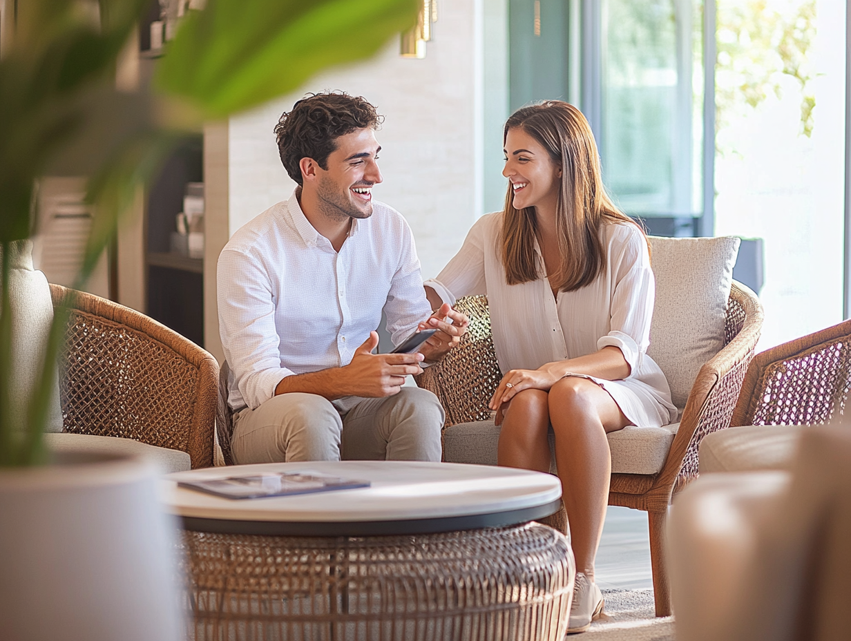 pareja sonriente con ayuda para compra de vivienda 2025